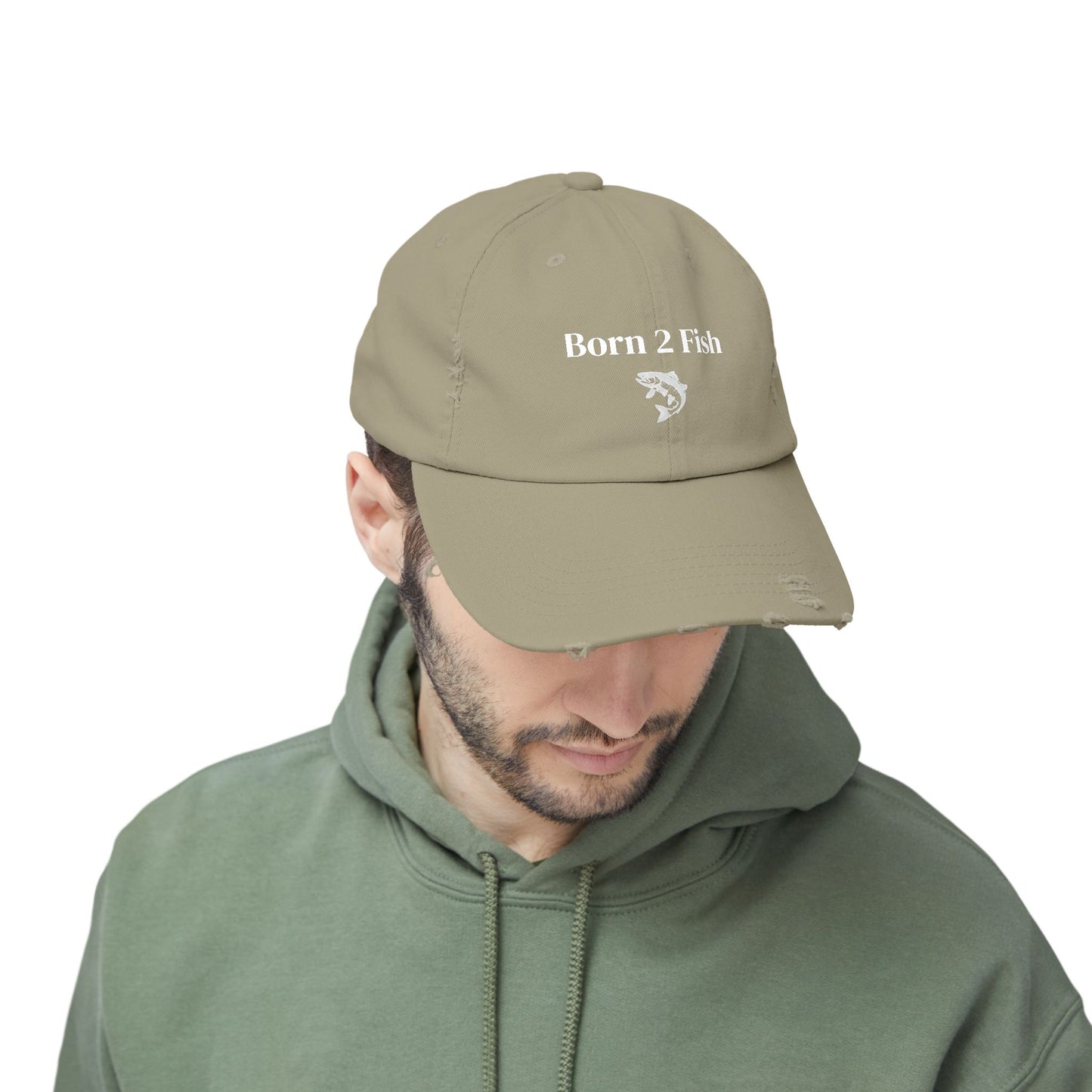 Born 2 Fish-Distressed Fishing Cap