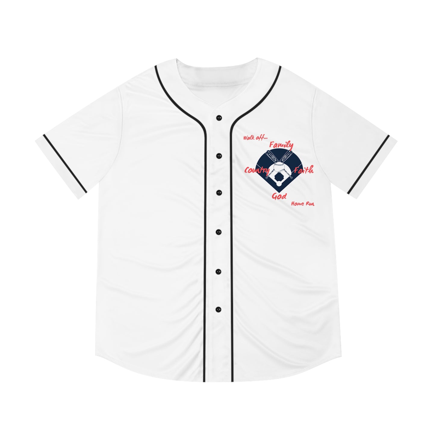 Baseball Jersey - Family, Country, God Design - Perfect for Game Day