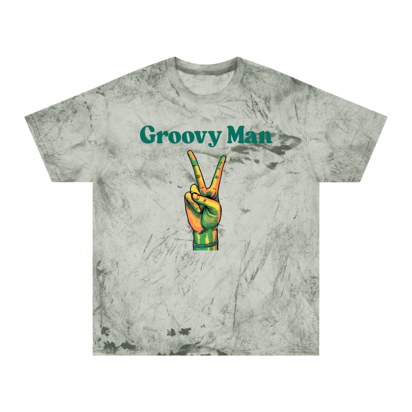 Retro Groovy Man Color Blast T-Shirt - Peace Sign Tee