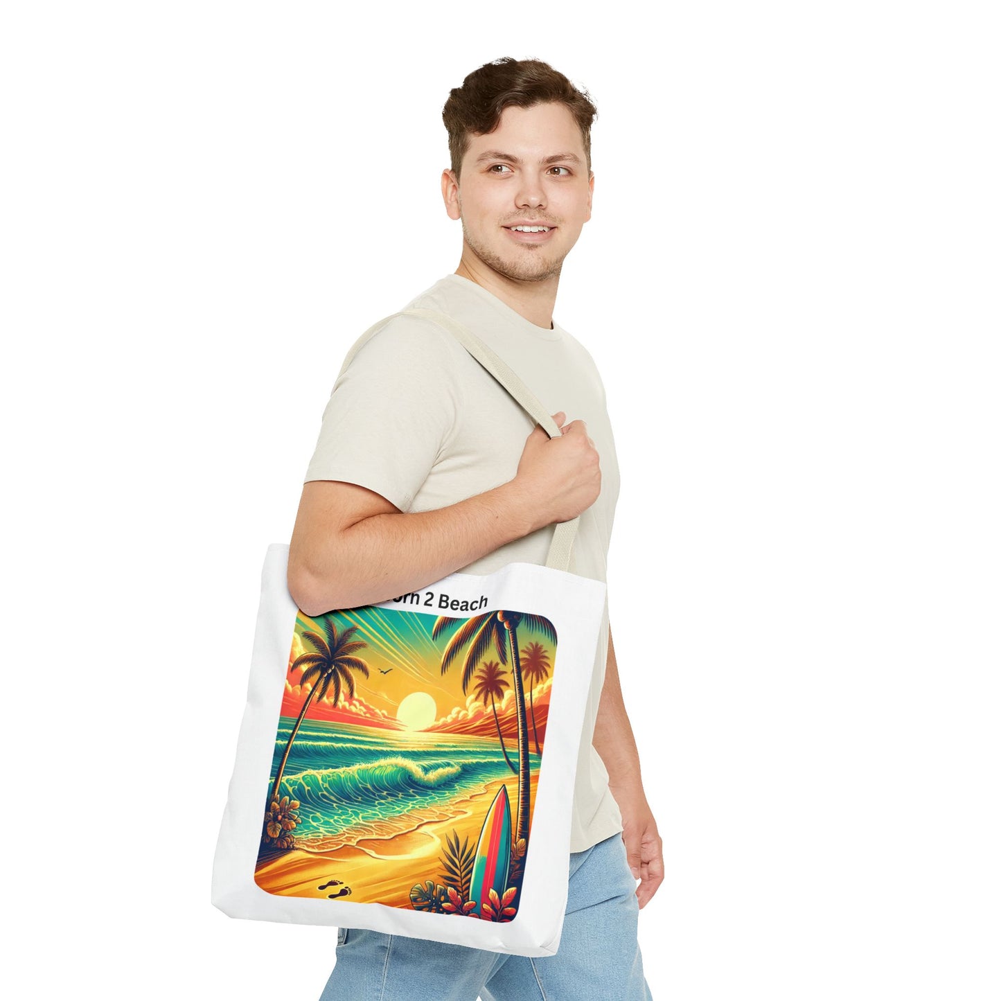 Summer Vibes Tote Bag | Born 2 Beach | Perfect for Beach Lovers