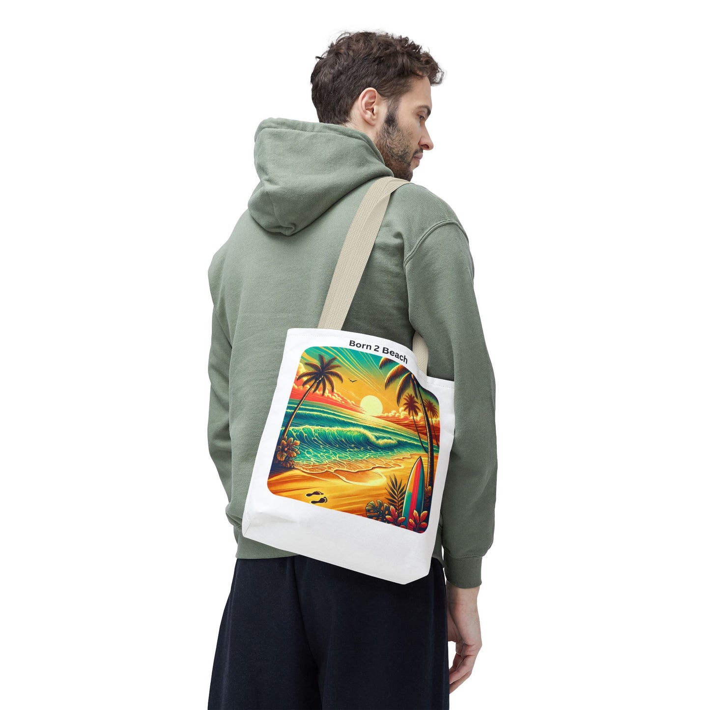 Summer Vibes Tote Bag | Born 2 Beach | Perfect for Beach Lovers