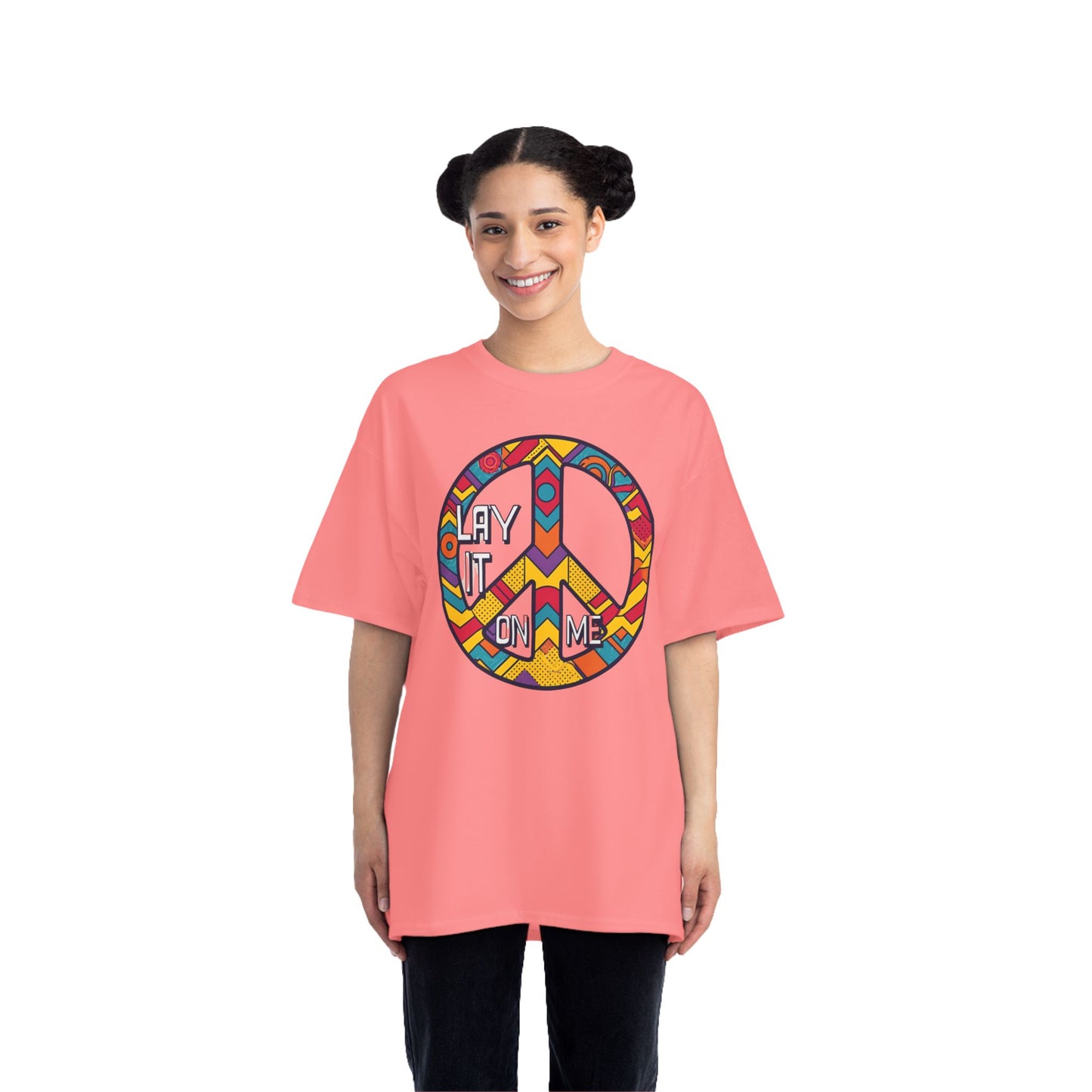 Colorful Peace Sign T-Shirt - 'Lay It on Me' Inspirational Tee