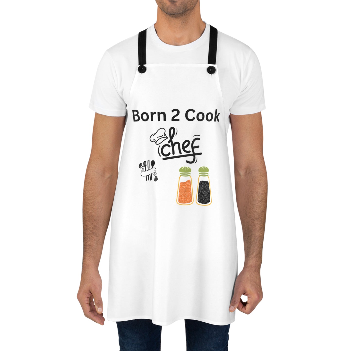 Chef Apron - 'Born 2 Cook' Kitchen Gift