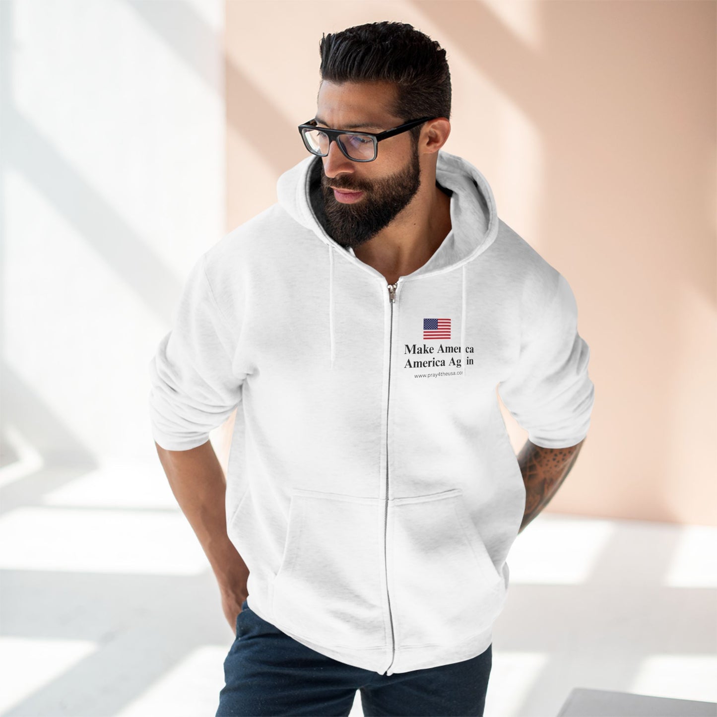 Zip Hoodie - Make America America Again - Patriotic Apparel