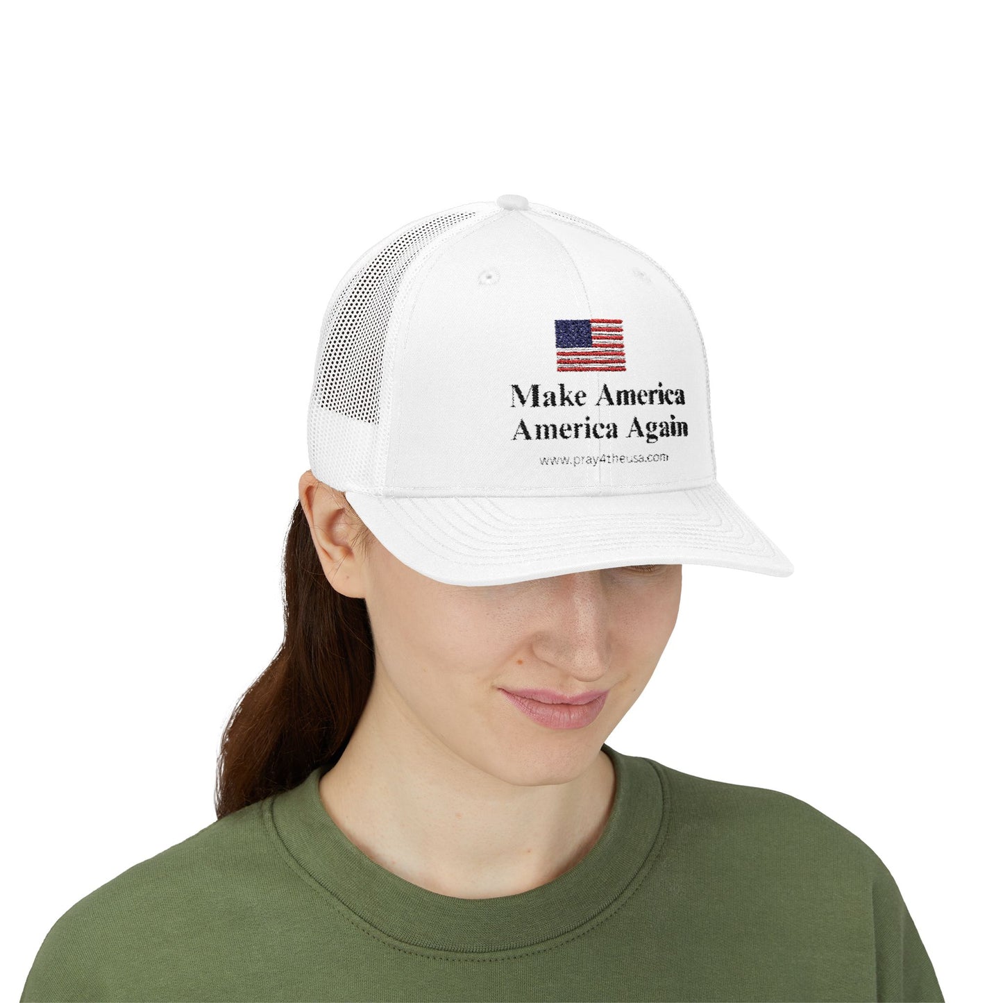 Patriotic Snapback Trucker Cap - Make America America Again