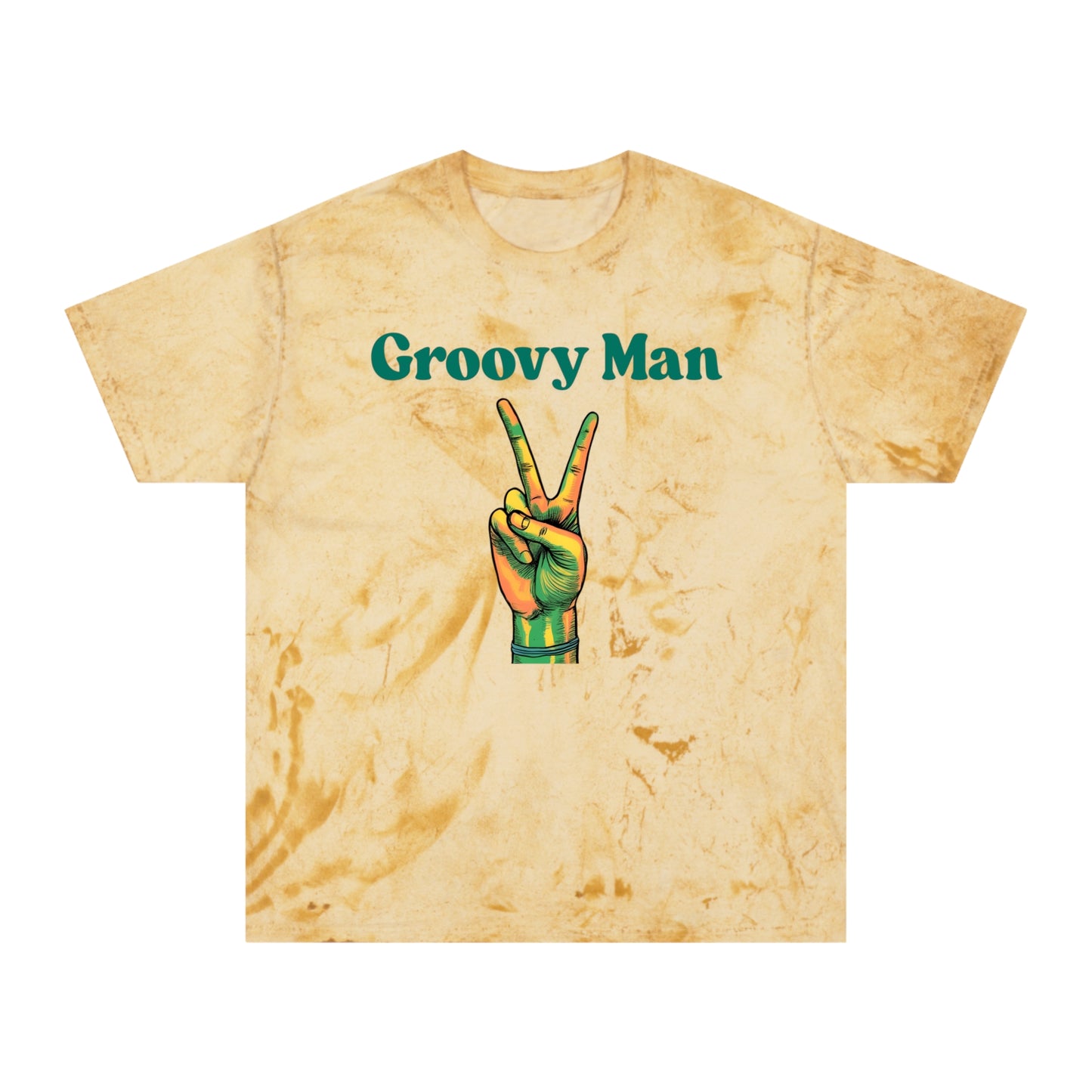 Retro Groovy Man Color Blast T-Shirt - Peace Sign Tee