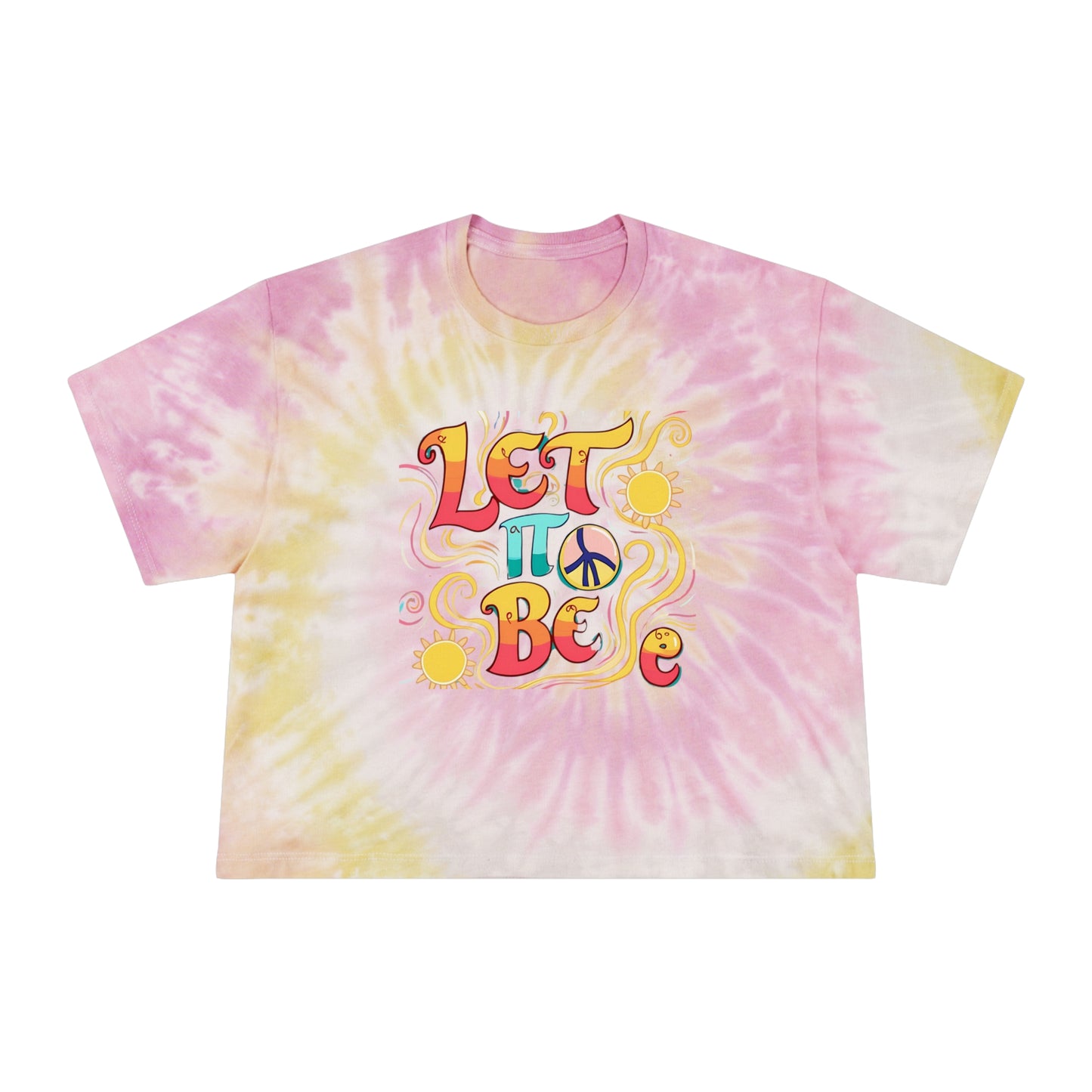 Tie-Dye Crop Tee - Retro Bohemian 'Let It Be'