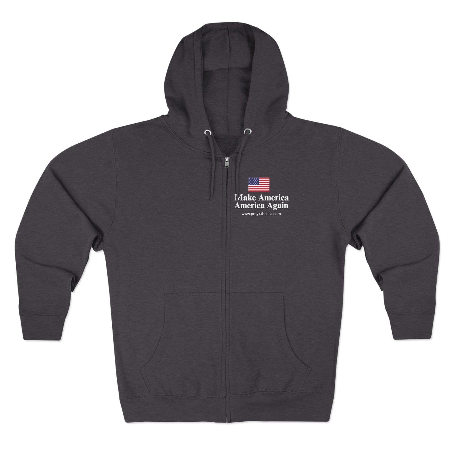 Zip Hoodie - Make America America Again with Flag Design