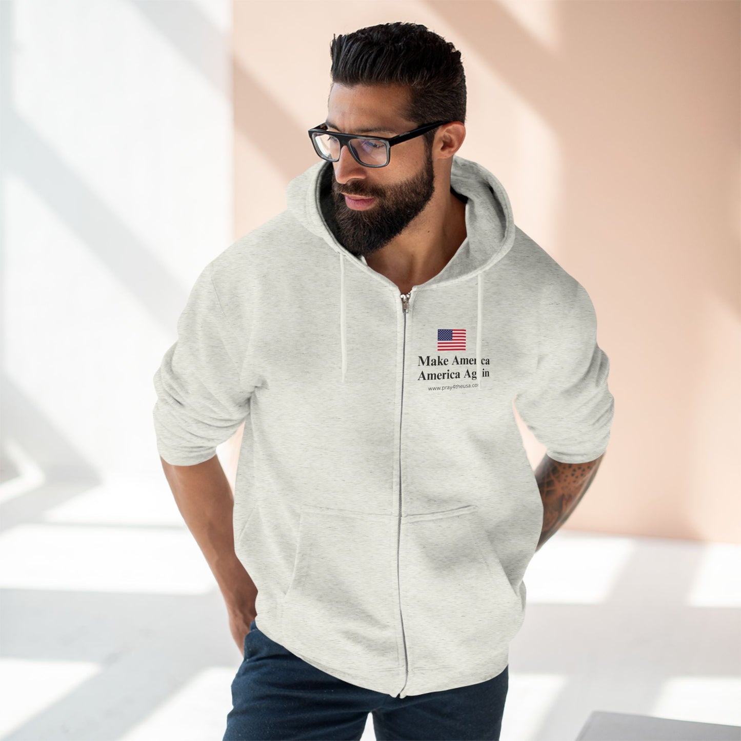 Zip Hoodie - Make America America Again - Patriotic Apparel