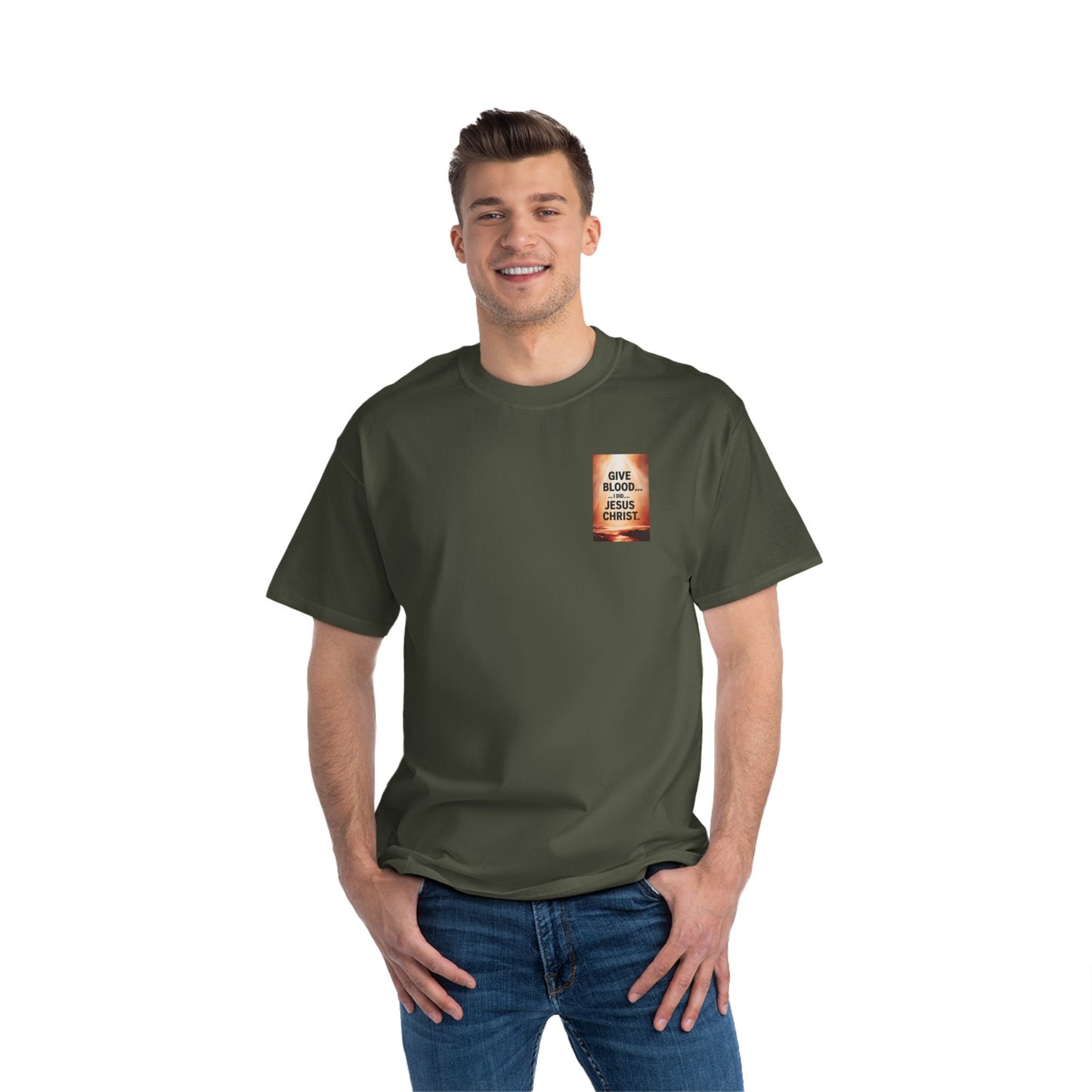Christian T-Shirt - Give Blood, I did, Jesus Christ - Short-Sleeve