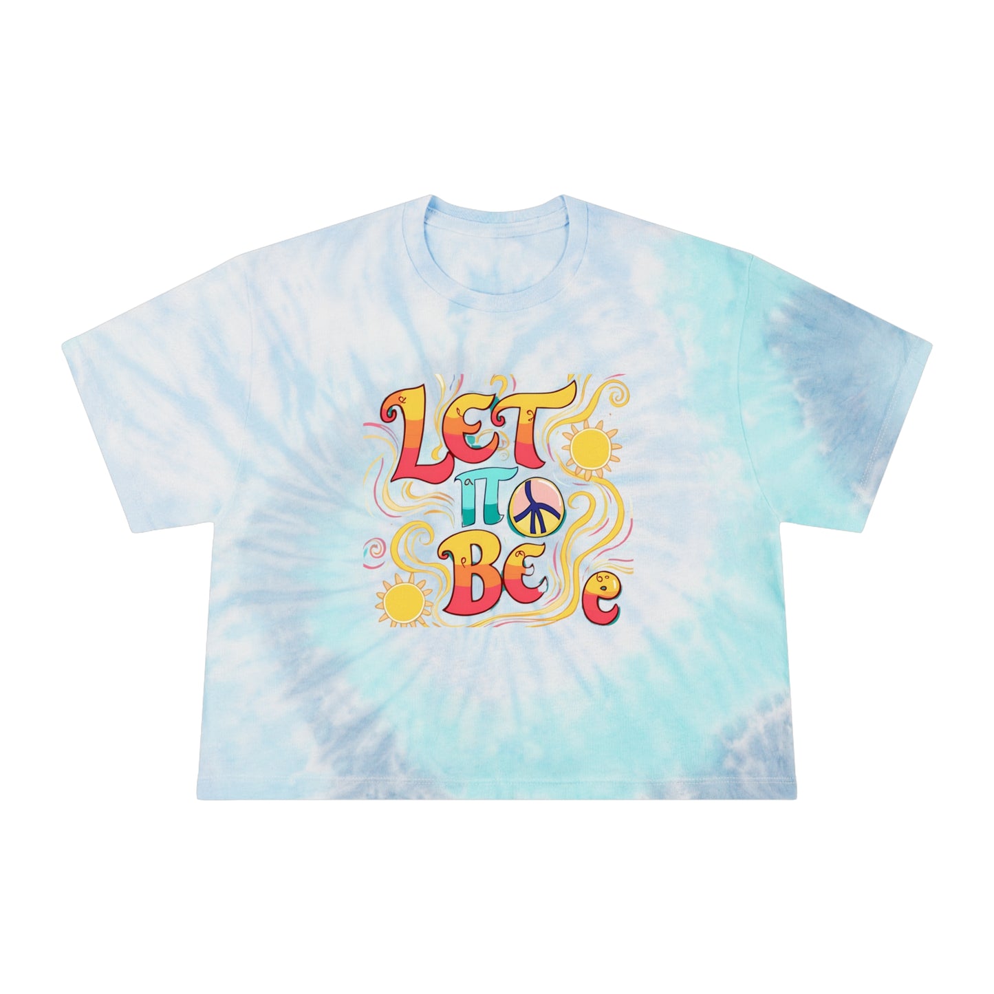 Tie-Dye Crop Tee - Retro Bohemian 'Let It Be'