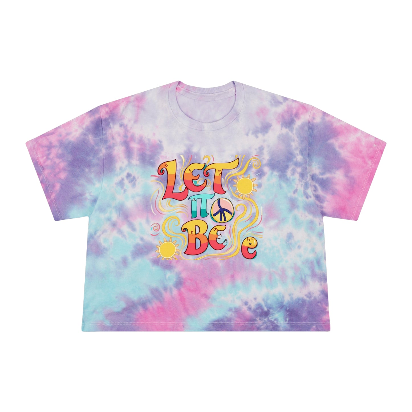 Tie-Dye Crop Tee - Retro Bohemian 'Let It Be'