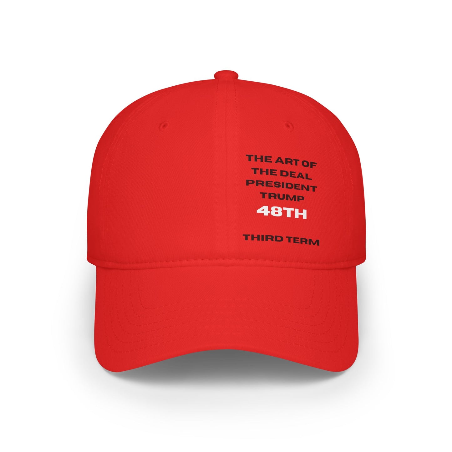 Red Low Profile Baseball Cap - The Art of The Deal, President Trump 48th Third Term