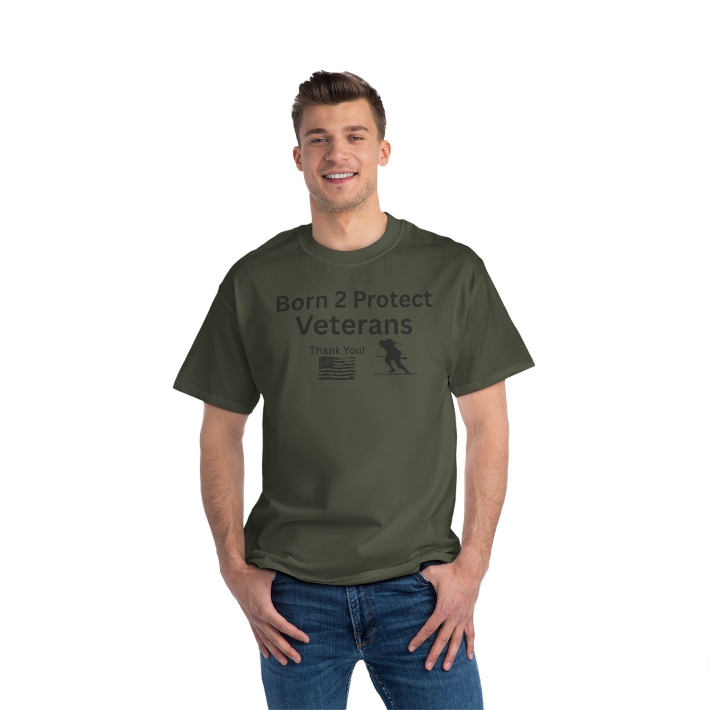 Born 2 Protect-Veterans Appreciation T-Shirt - Beefy-T® Short-Sleeve