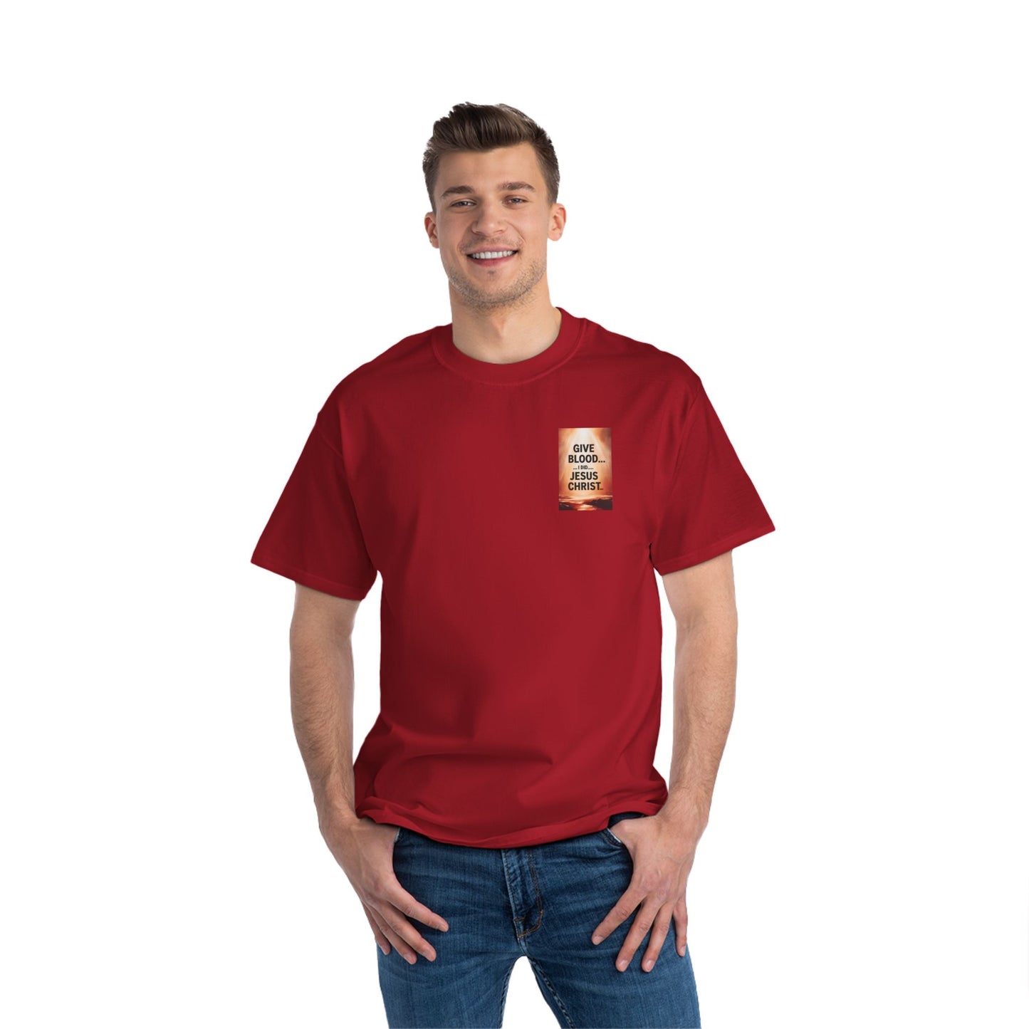 Christian T-Shirt - Give Blood, I did, Jesus Christ - Short-Sleeve