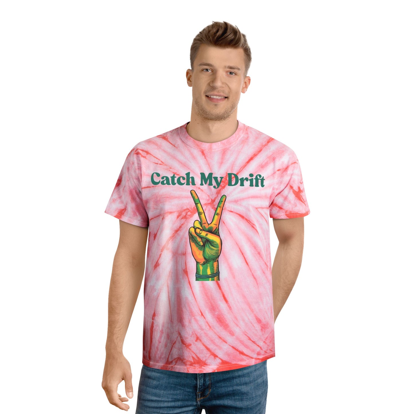 Tie-Dye Tee - Retro Catch My Drift Vibrant Summer Vibes for Music Lovers