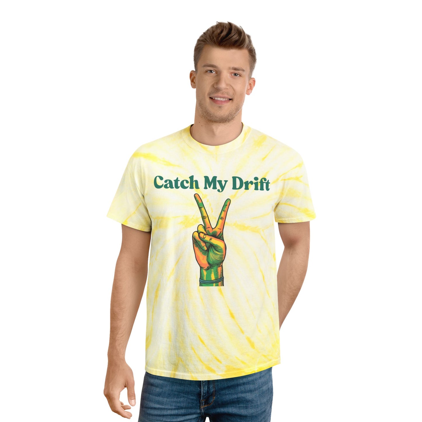 Tie-Dye Tee - Retro Catch My Drift Vibrant Summer Vibes for Music Lovers