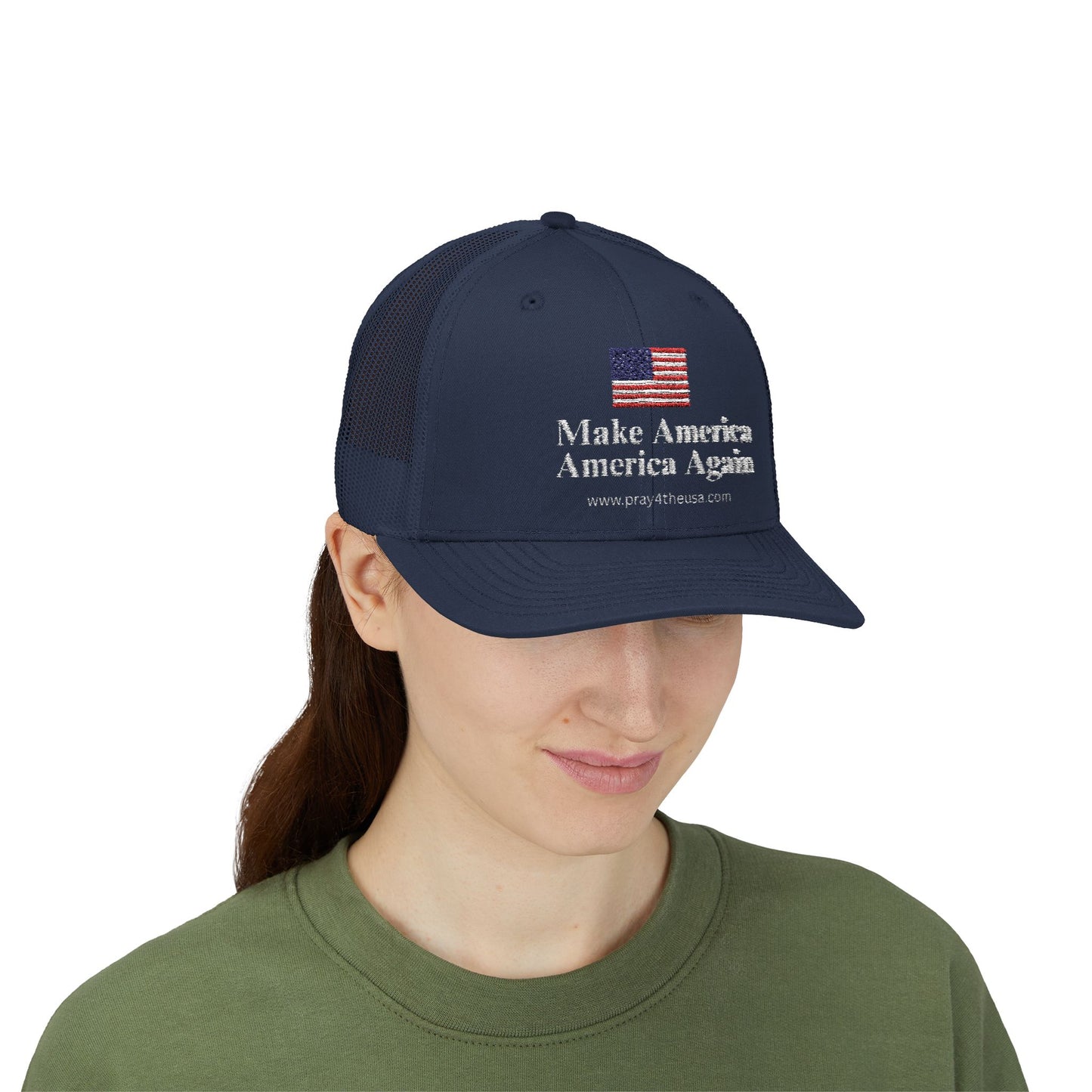 Make America America Again Snapback Trucker Cap - Patriotic Red Hat