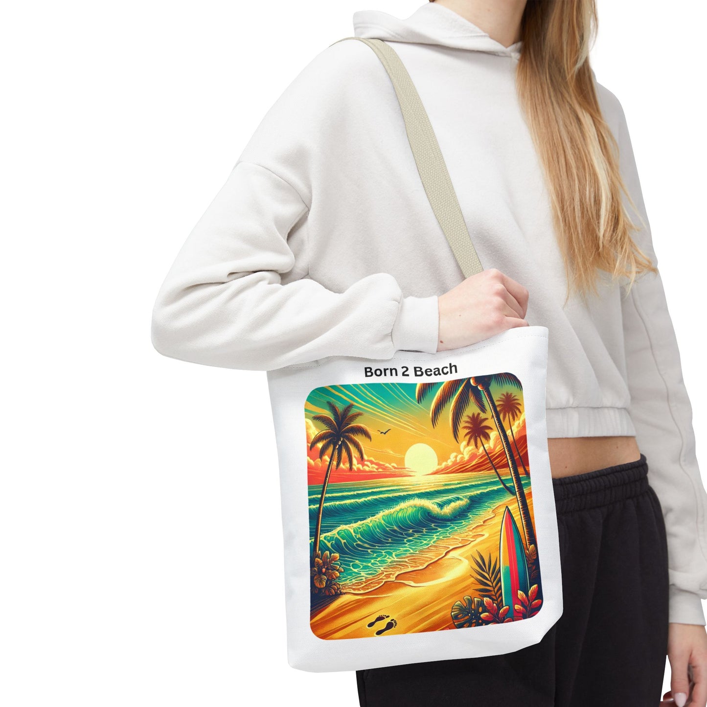 Summer Vibes Tote Bag | Born 2 Beach | Perfect for Beach Lovers