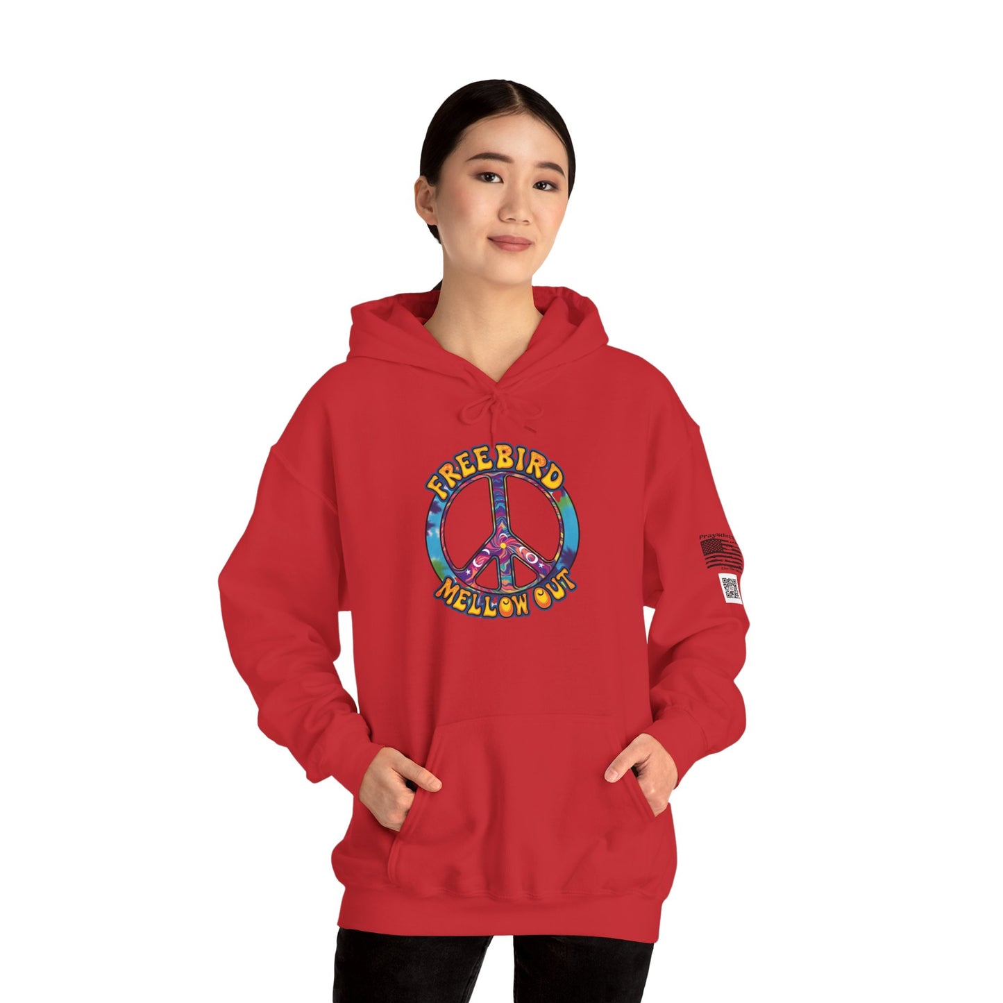 Freebird-Peaceful Vibes Hoodie, Comfortable Sweatshirt for Relaxation, Freebird Chill Out Gift, Cozy Casual Wear, Perfect for Festivals