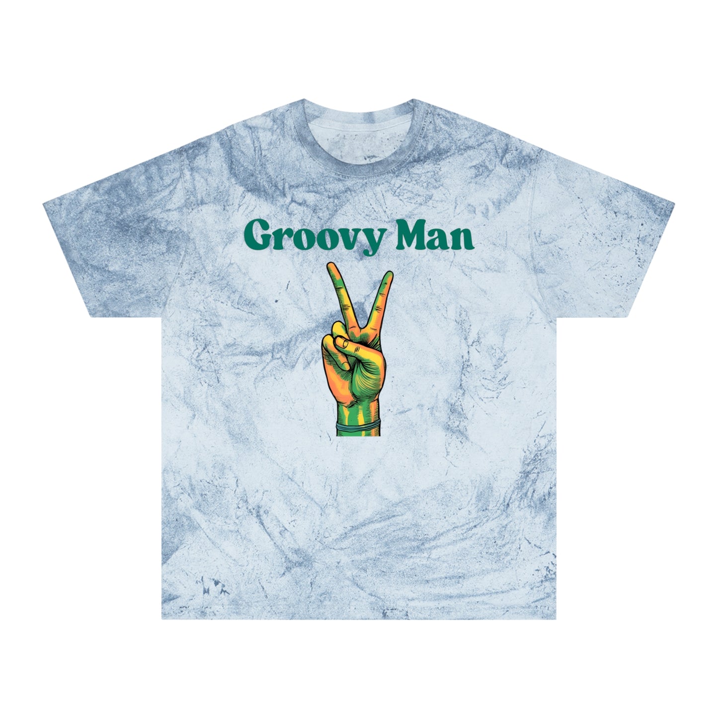 Retro Groovy Man Color Blast T-Shirt - Peace Sign Tee
