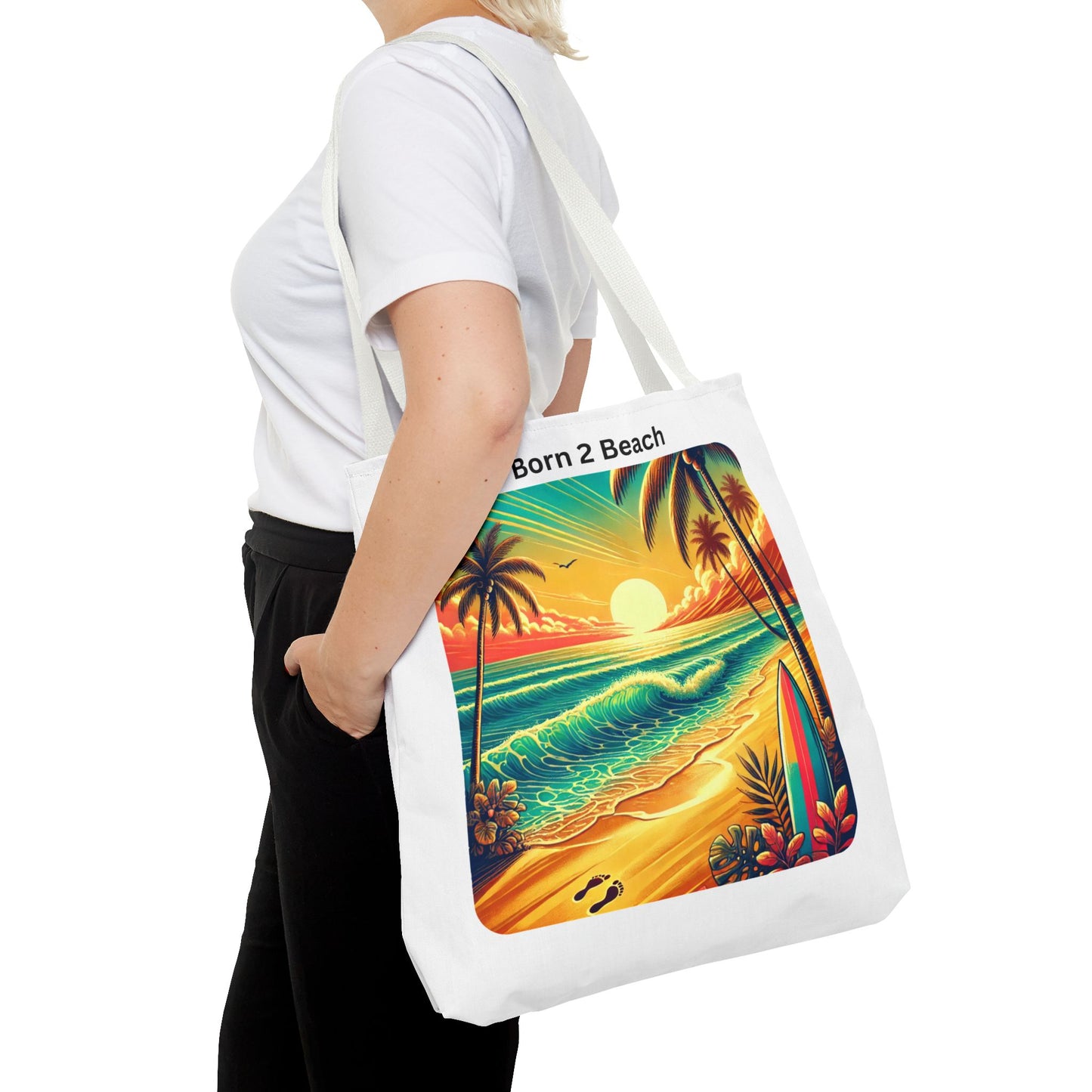 Summer Vibes Tote Bag | Born 2 Beach | Perfect for Beach Lovers