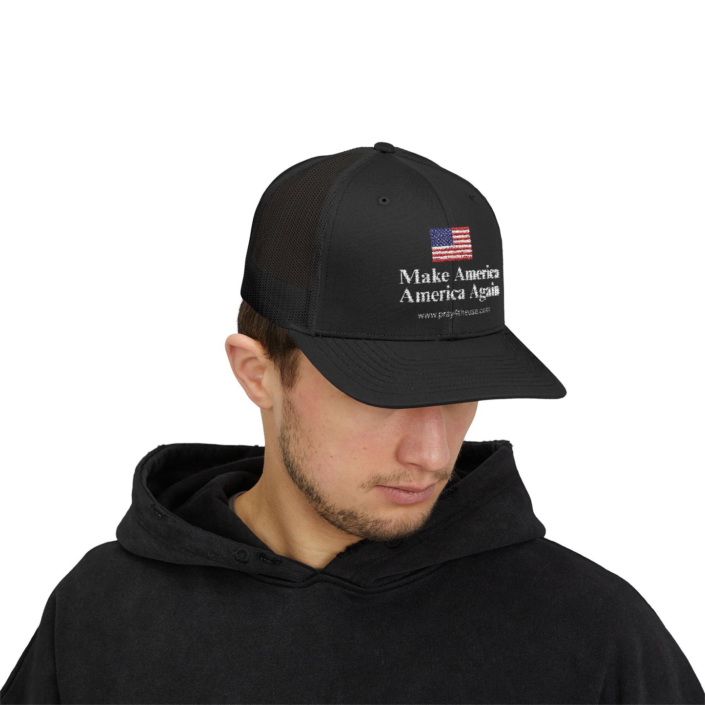 Make America America Again Snapback Trucker Cap - Patriotic Red Hat