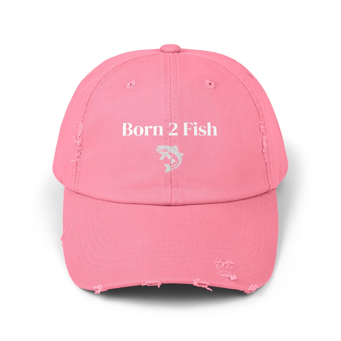 Born 2 Fish-Distressed Fishing Cap