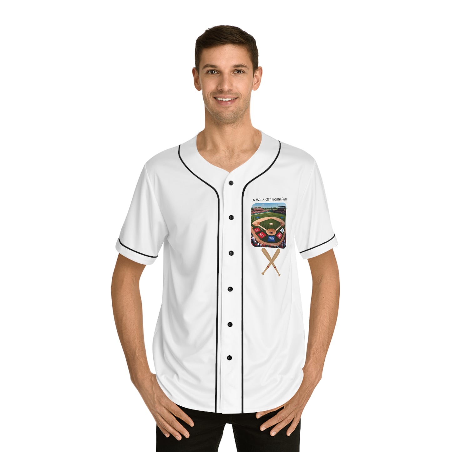 Faith Based Baseball Jersey - "A Walk Off Home Run" Design