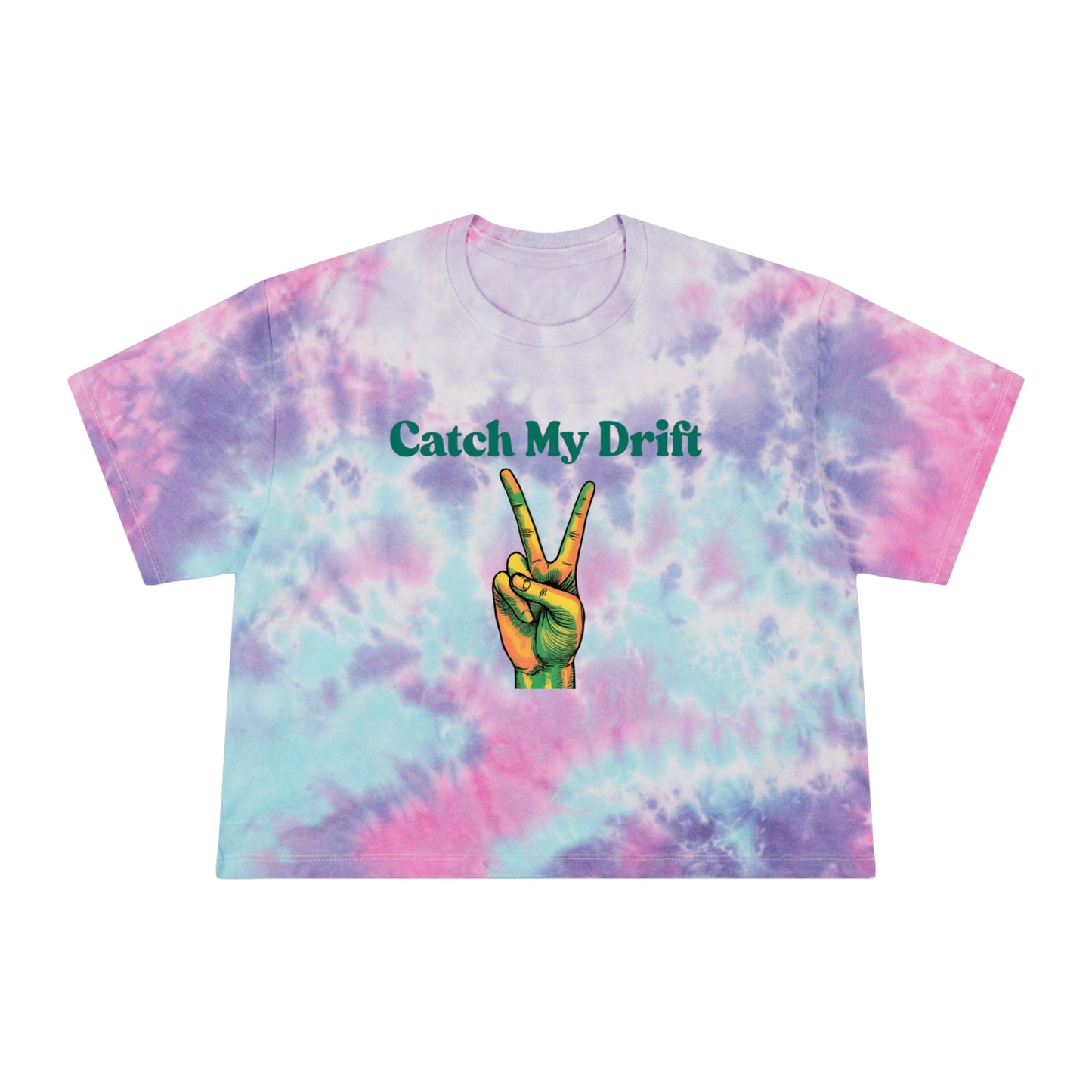Tie-Dye Crop Tee for Trendy Women - Retro Catch My Drift Bohemian Style