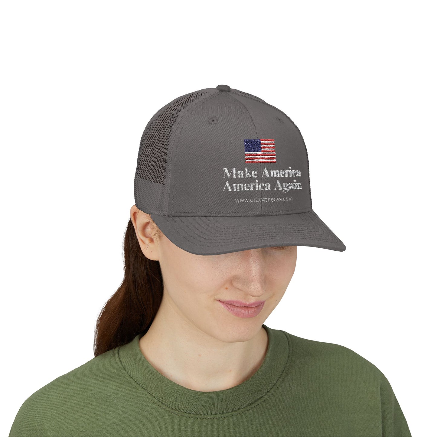Make America America Again Snapback Trucker Cap - Patriotic Red Hat