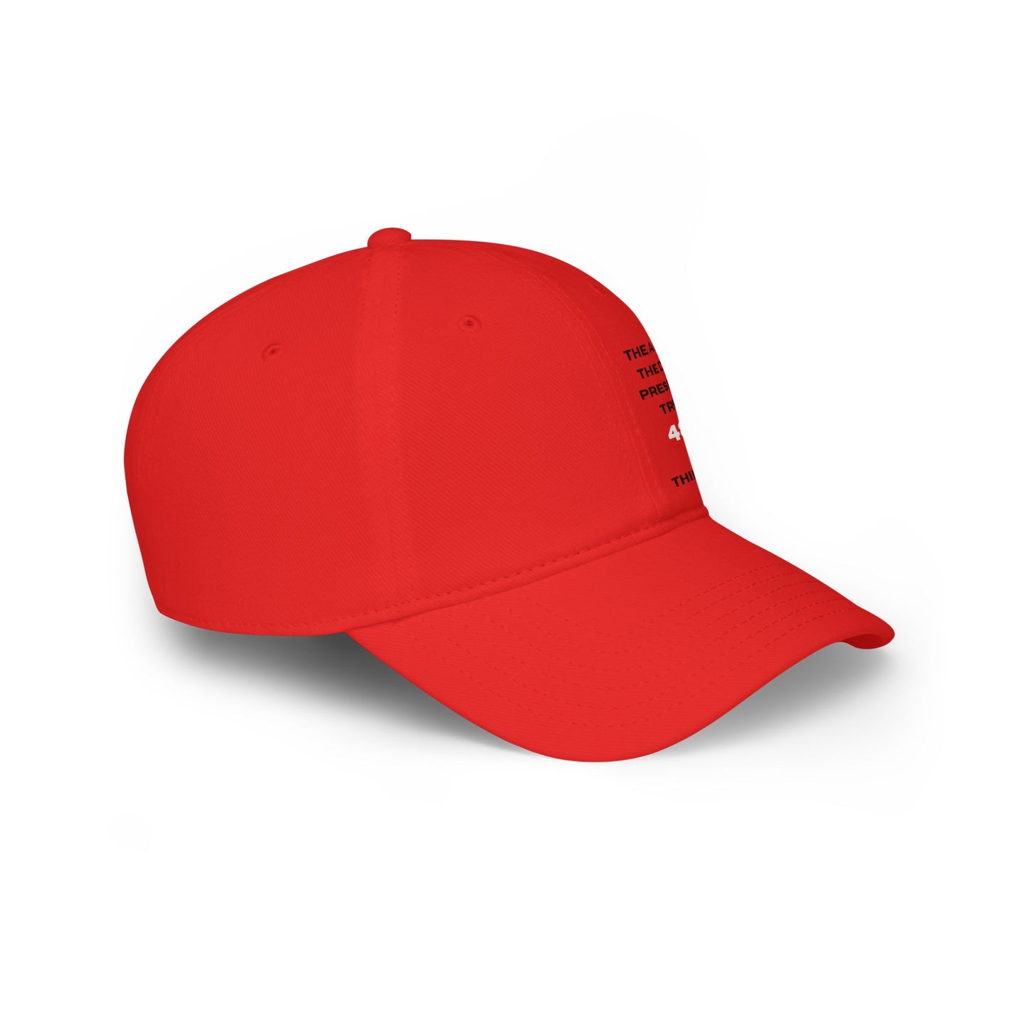 Red Low Profile Baseball Cap - The Art of The Deal, President Trump 48th Third Term