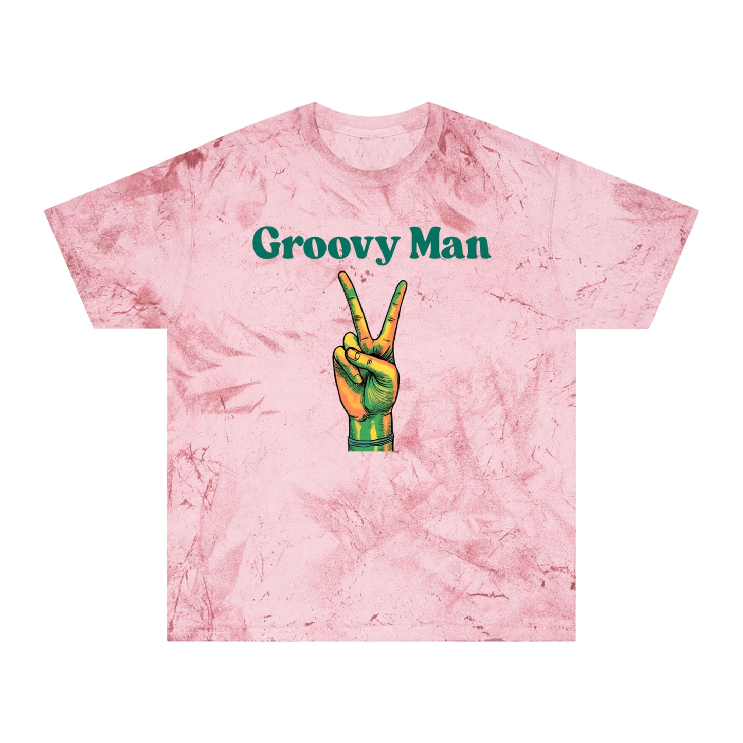 Retro Groovy Man Color Blast T-Shirt - Peace Sign Tee