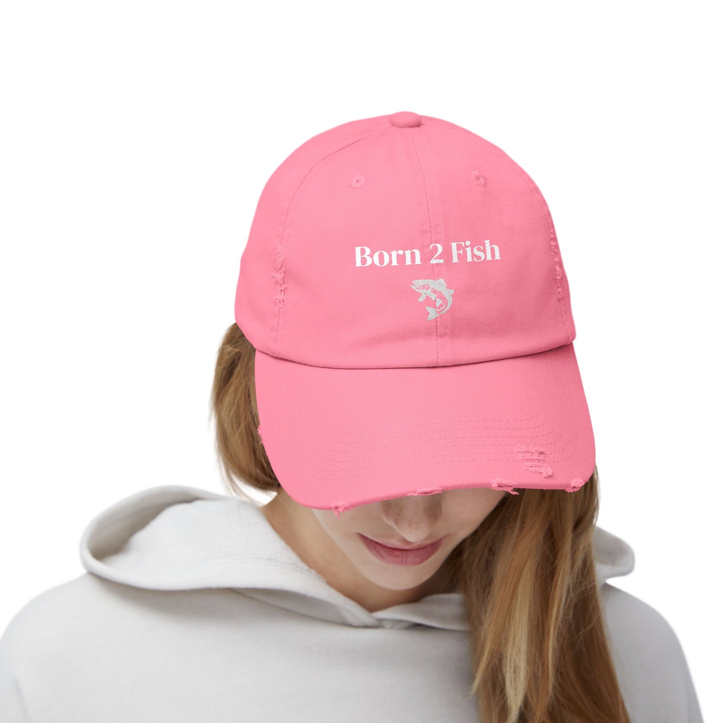 Born 2 Fish-Distressed Fishing Cap