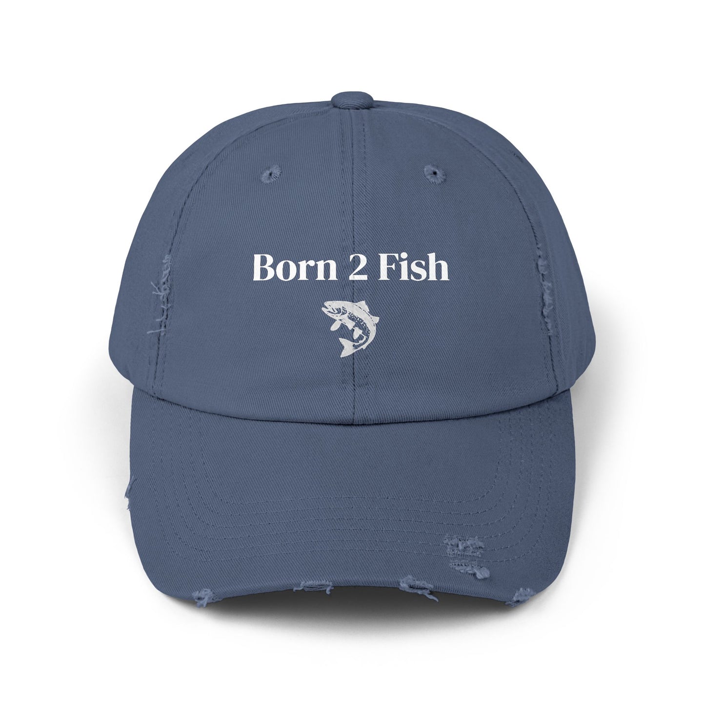 Born 2 Fish-Distressed Fishing Cap