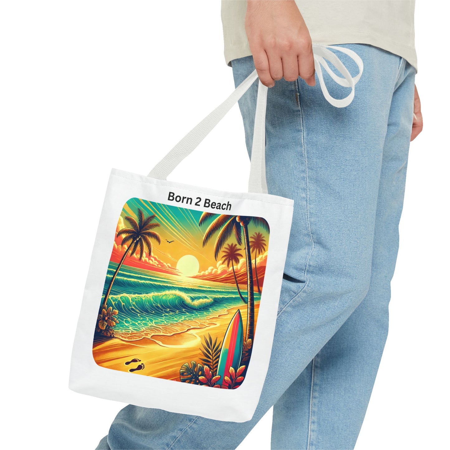Summer Vibes Tote Bag | Born 2 Beach | Perfect for Beach Lovers