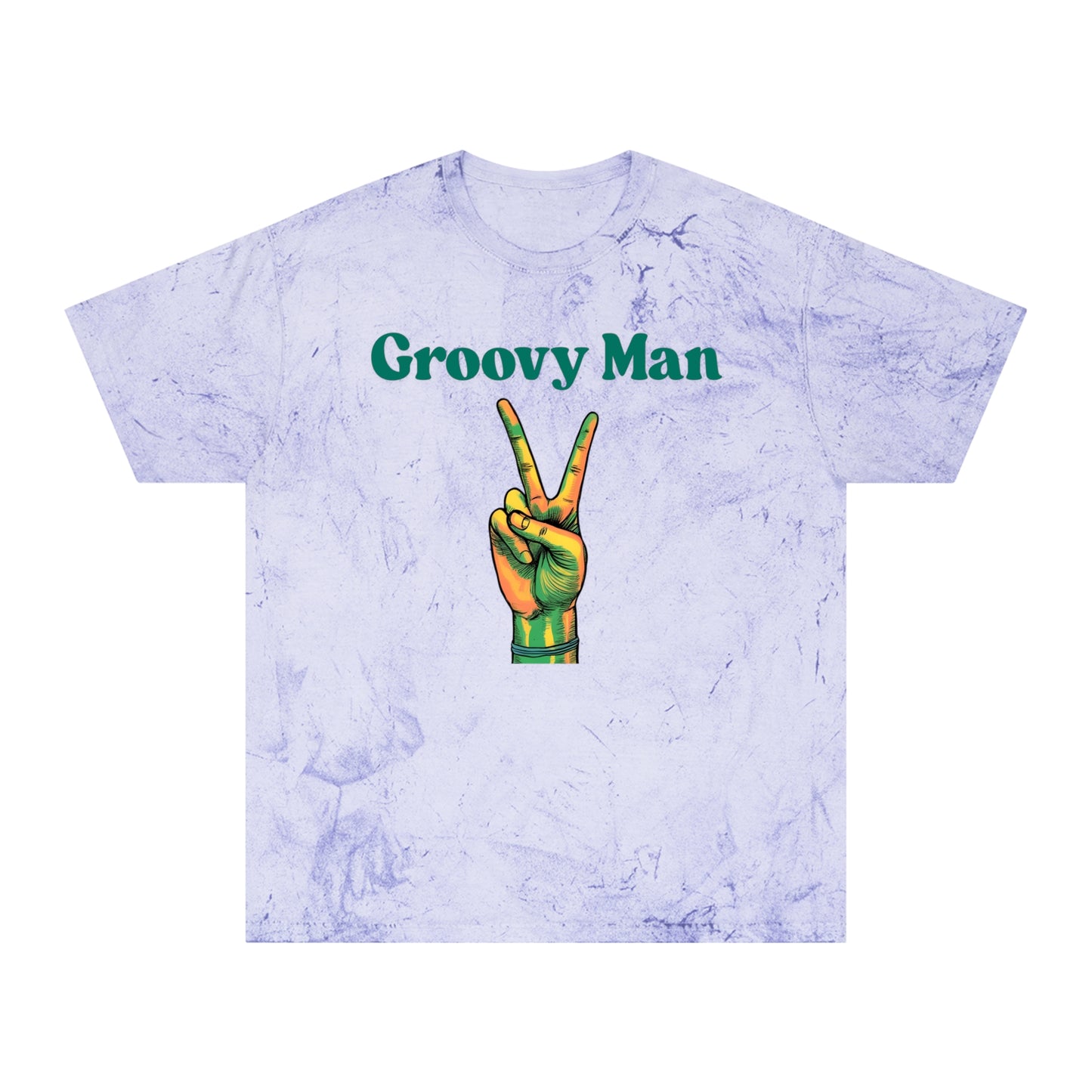 Retro Groovy Man Color Blast T-Shirt - Peace Sign Tee