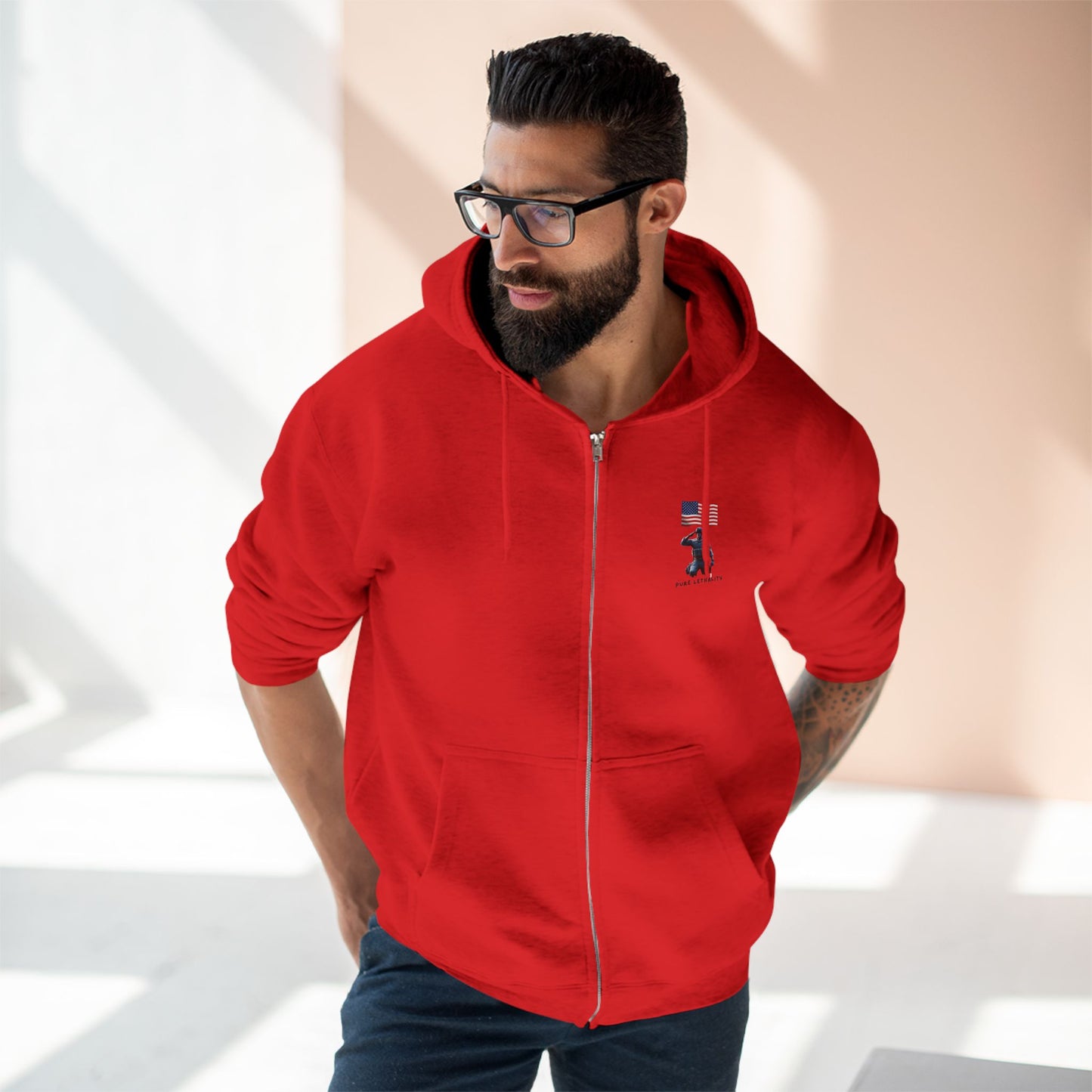 American Flag Zip Hoodie - Pure Lethality Design