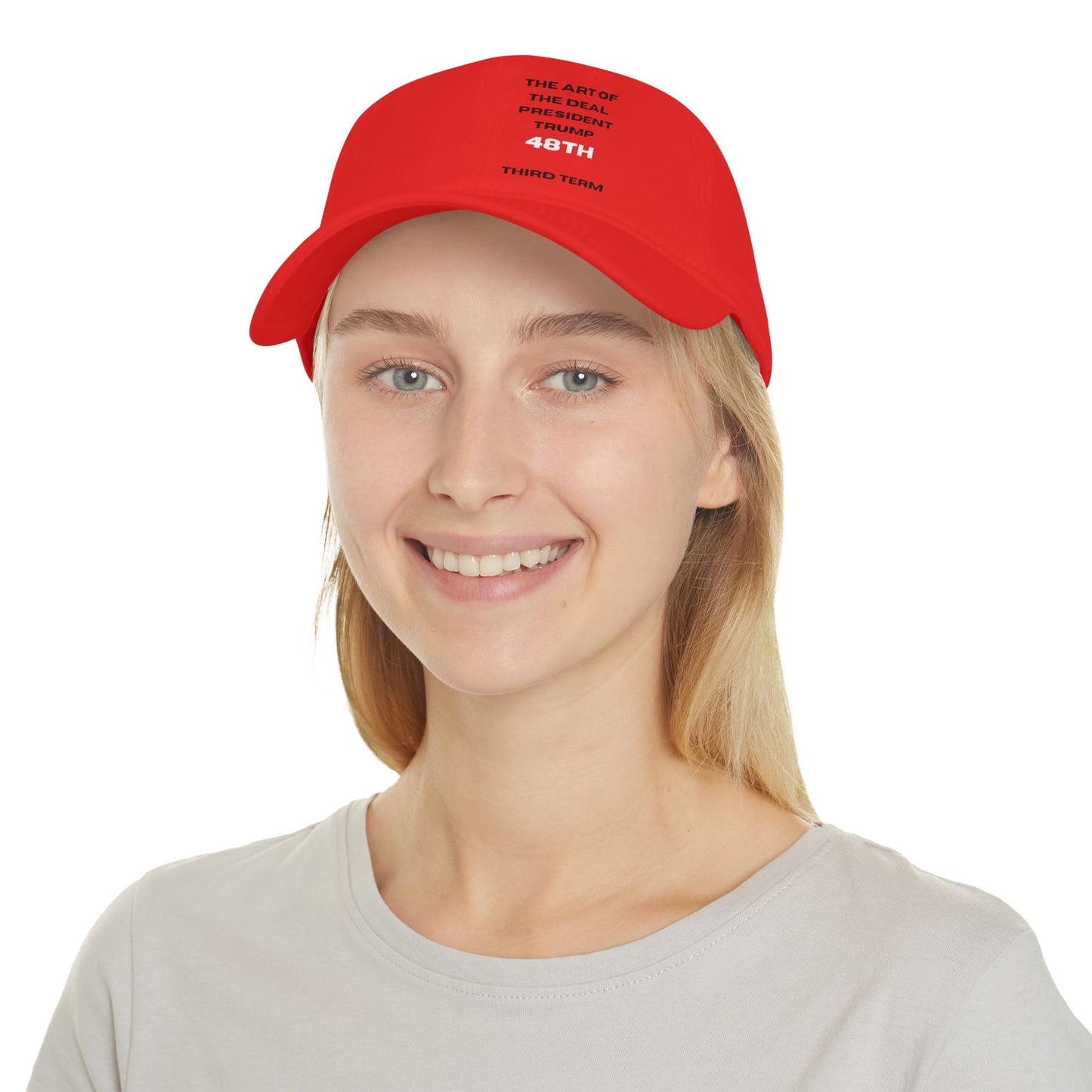 Red Low Profile Baseball Cap - The Art of The Deal, President Trump 48th Third Term