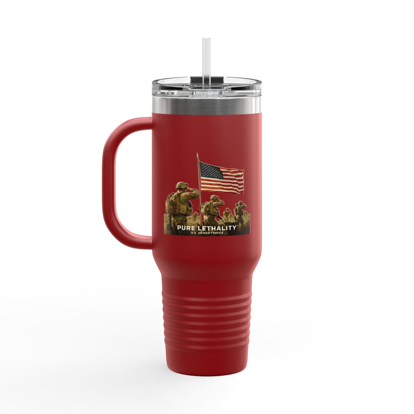 Patriotic Insulated Travel Mug - 40oz | Pure Lethality Design for Veterans and Outdoor Enthusiasts