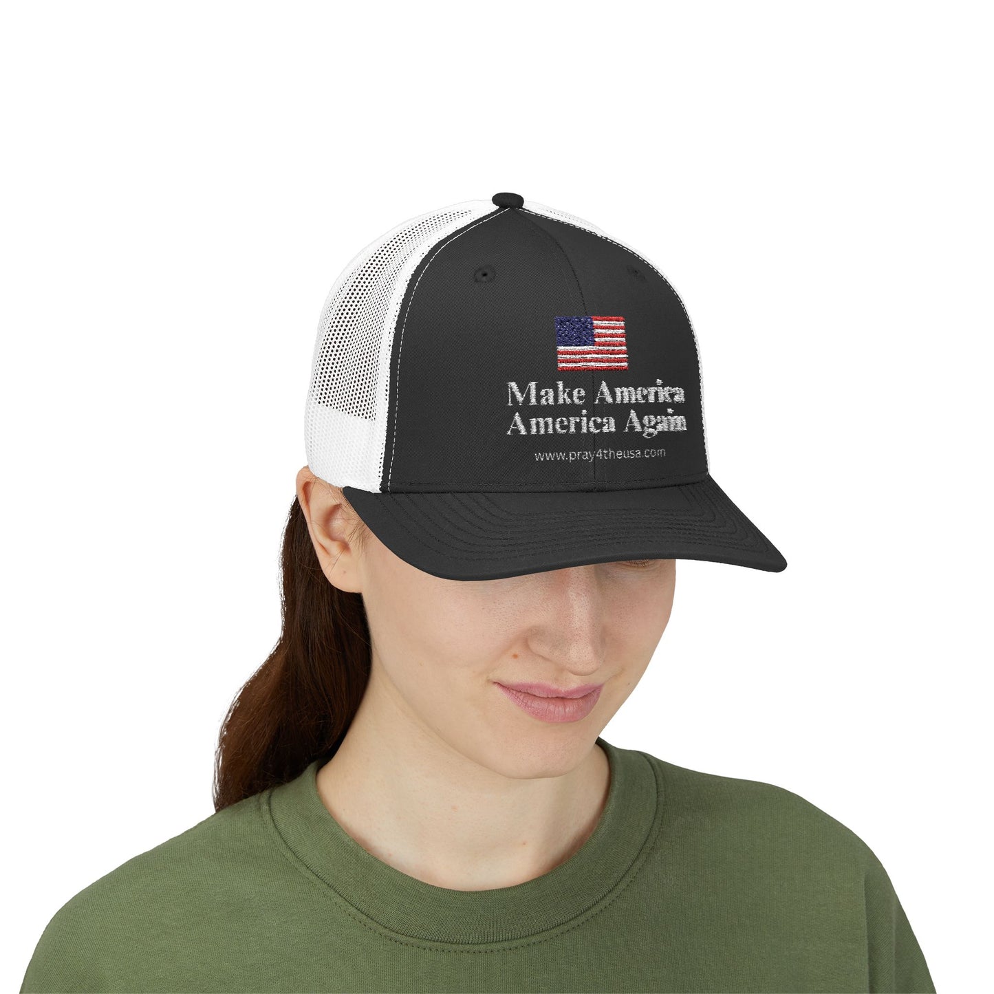 Make America America Again Snapback Trucker Cap - Patriotic Red Hat