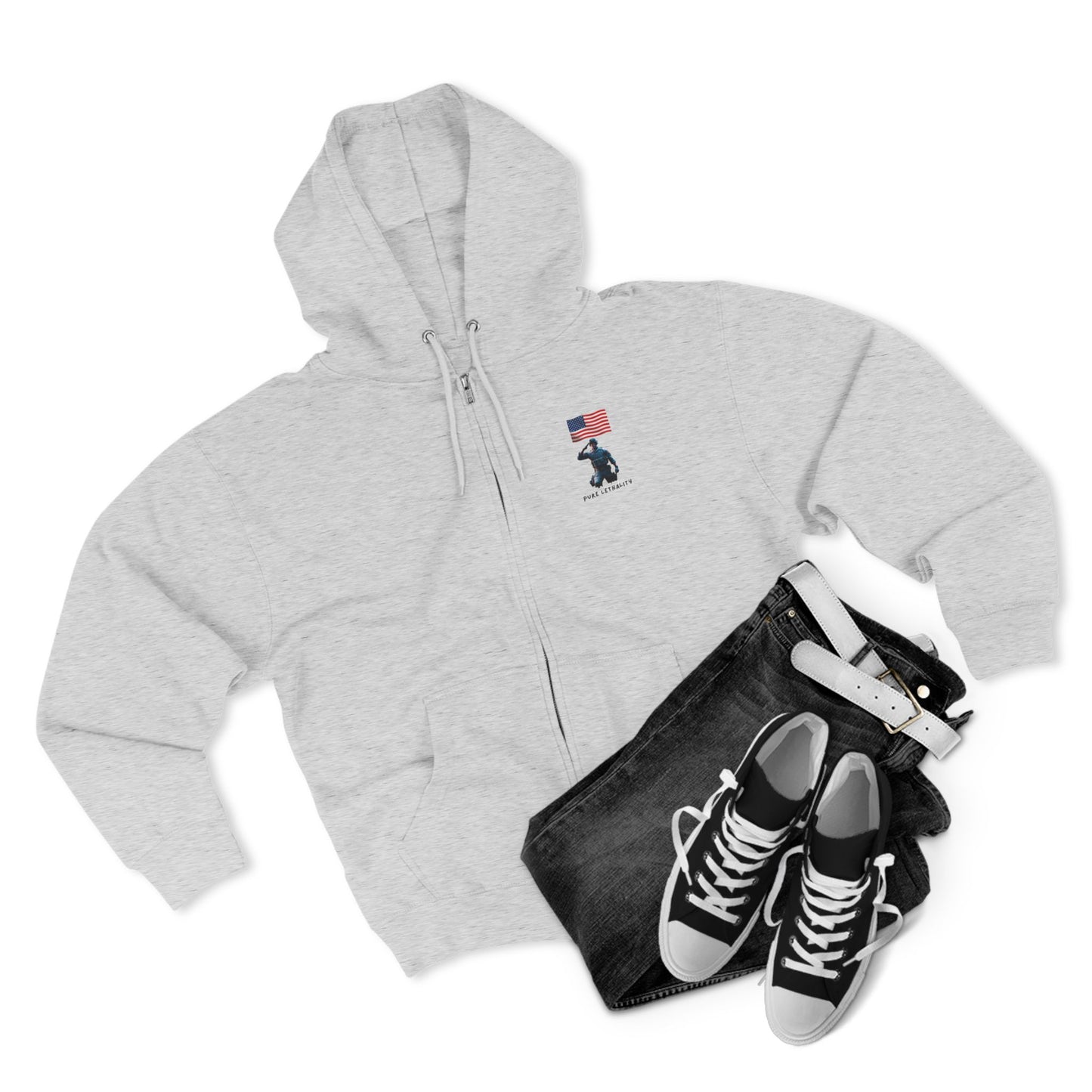 American Flag Zip Hoodie - Pure Lethality Design
