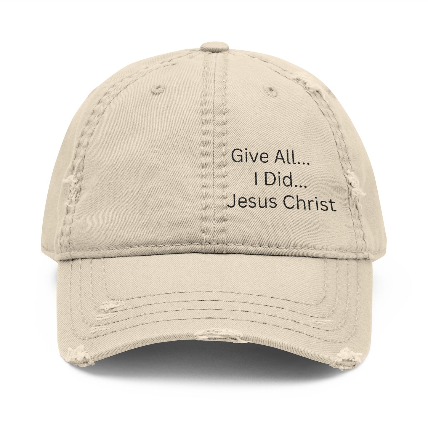 Embroidered Dad Hat - Inspirational Jesus Christ Distressed Cap