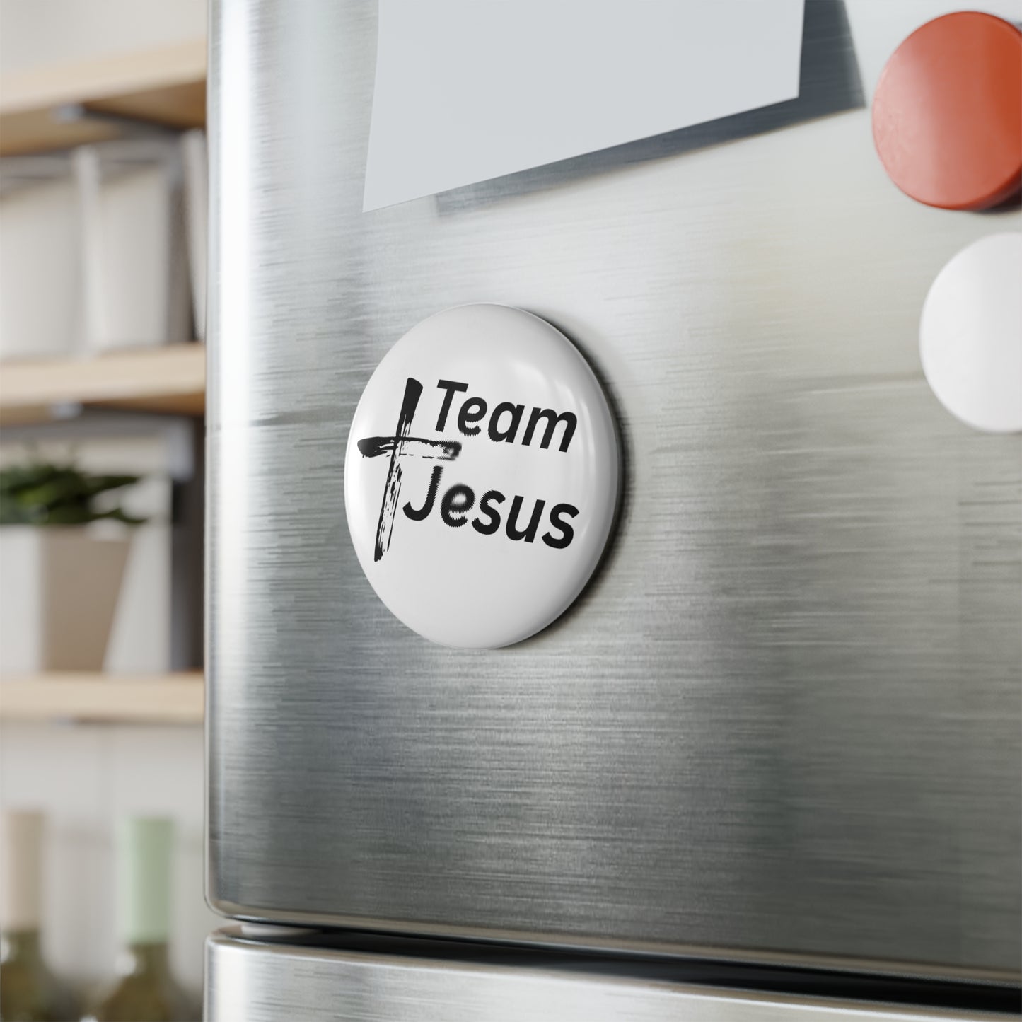Team Jesus Button Magnet - Inspirational Christian Decor for Home or Office