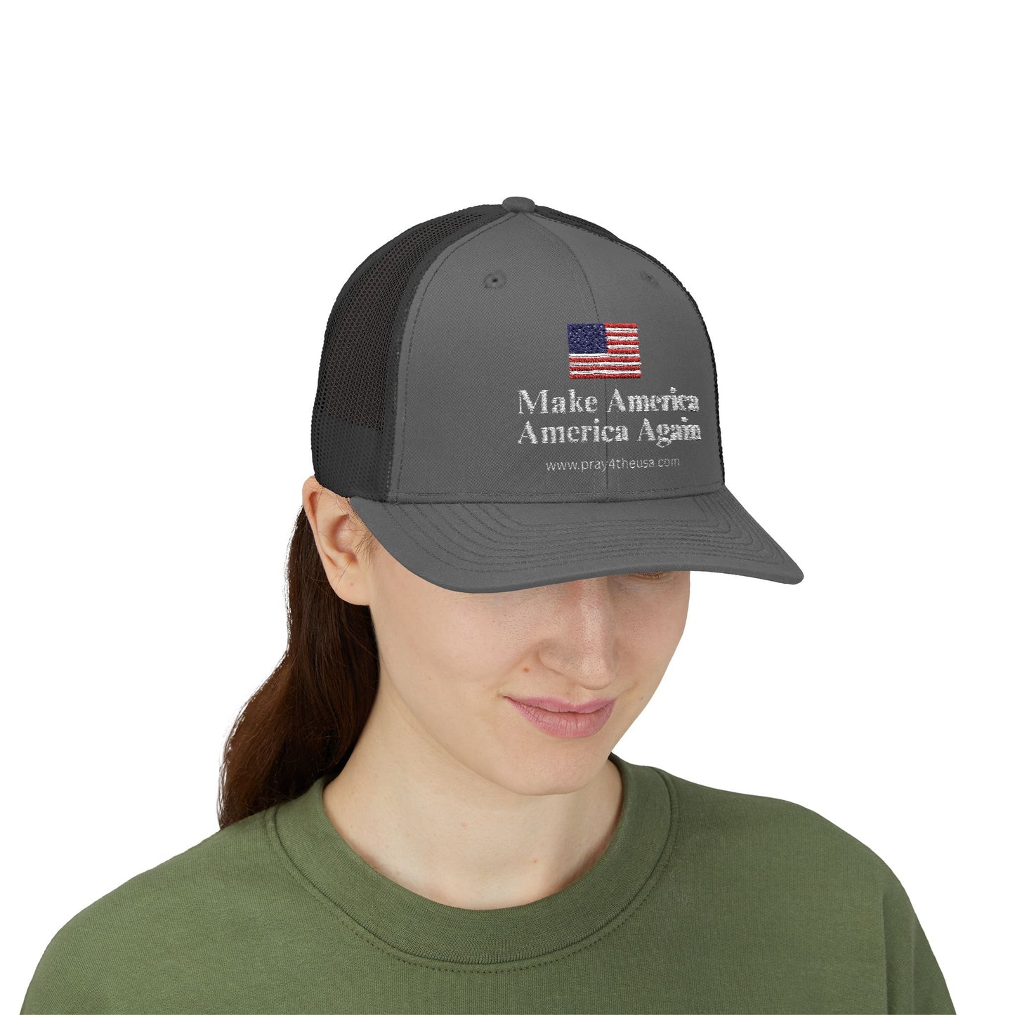 Make America America Again Snapback Trucker Cap - Patriotic Red Hat