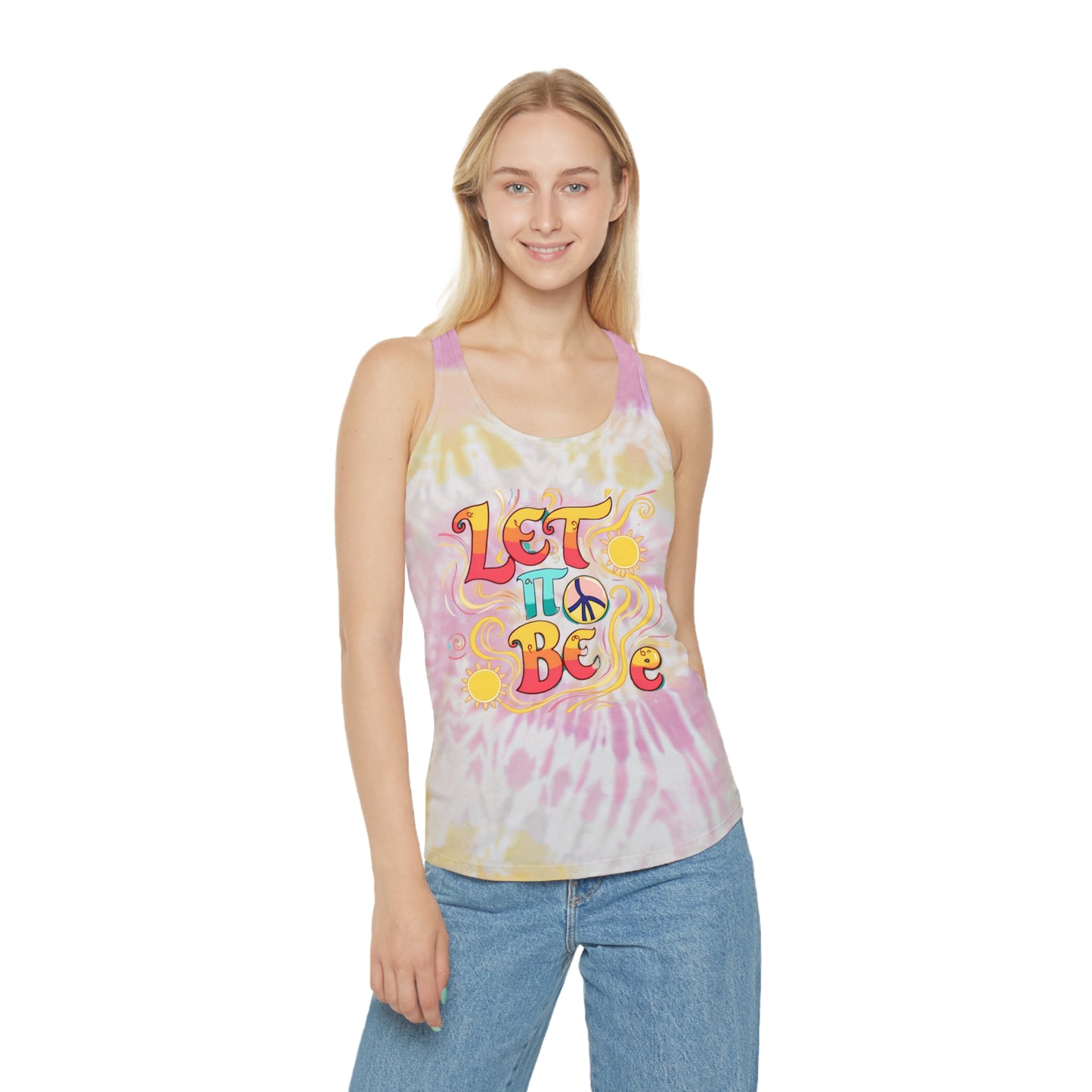 Tie Dye Tank Top - Peaceful 'Let It Be' Design
