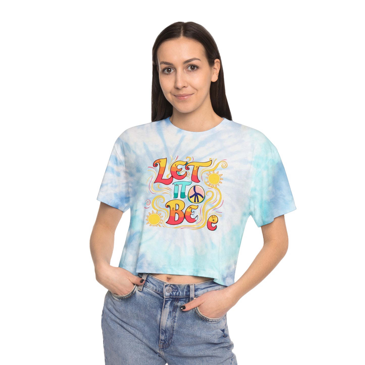 Tie-Dye Crop Tee - Retro Bohemian 'Let It Be'