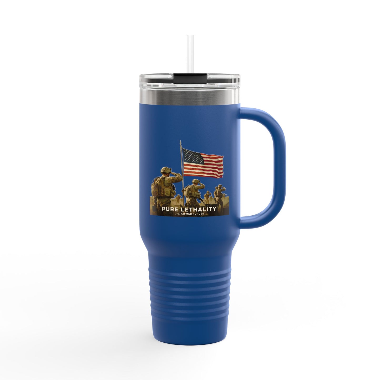 Patriotic Insulated Travel Mug - 40oz | Pure Lethality Design for Veterans and Outdoor Enthusiasts
