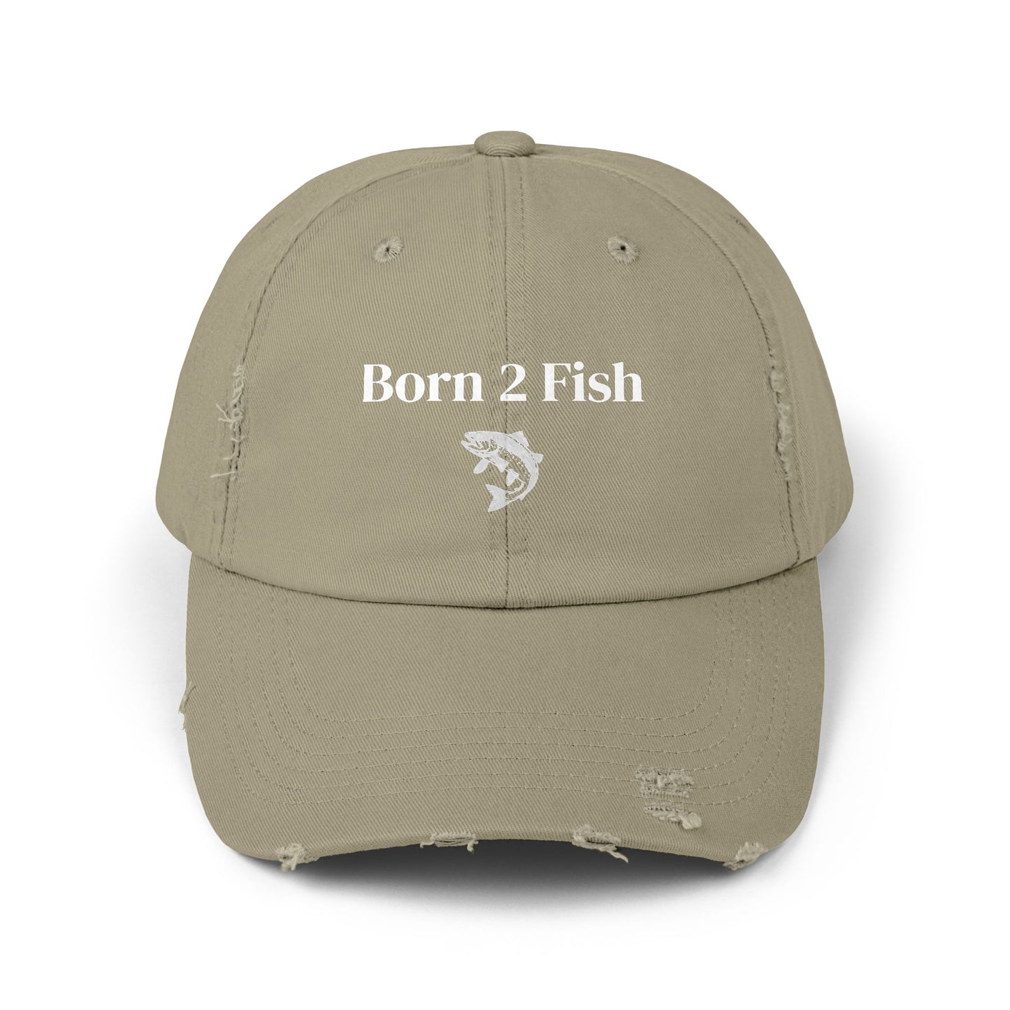 Born 2 Fish-Distressed Fishing Cap