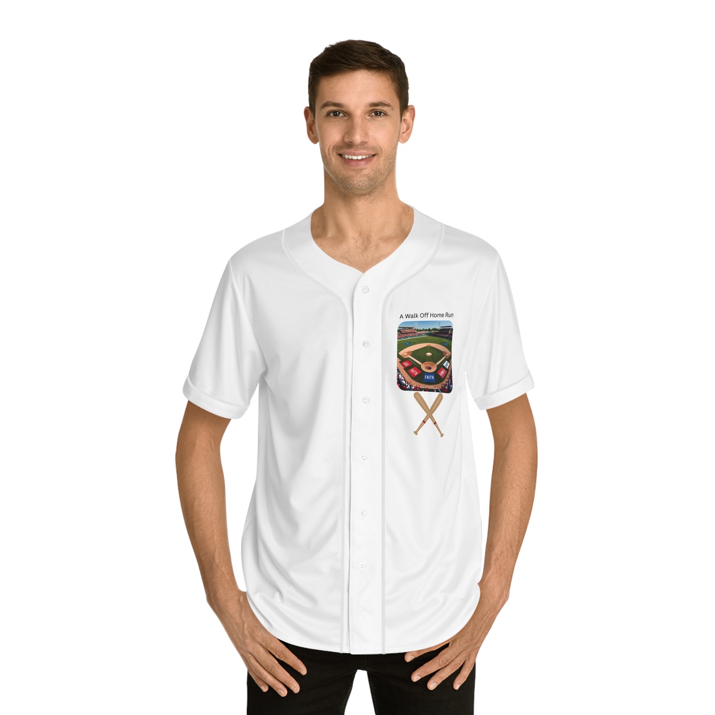 Faith Based Baseball Jersey - "A Walk Off Home Run" Design